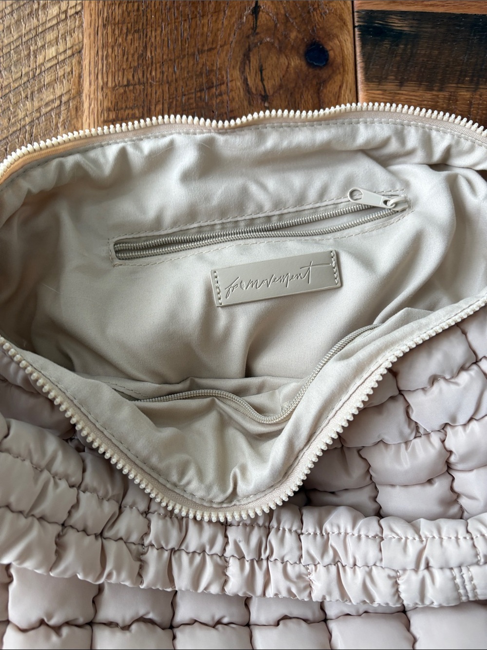 Free People Quilted Cream Shoulder Bag - Picture 2 of 4